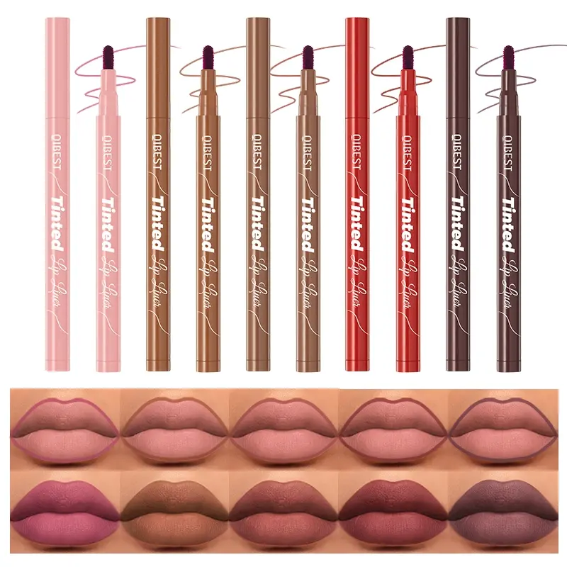 2 in 1 velvet matte lip liner, smooth, easy to apply, non greasy, necessary for daily makeup, Lipliner, Lip Liner Pencil