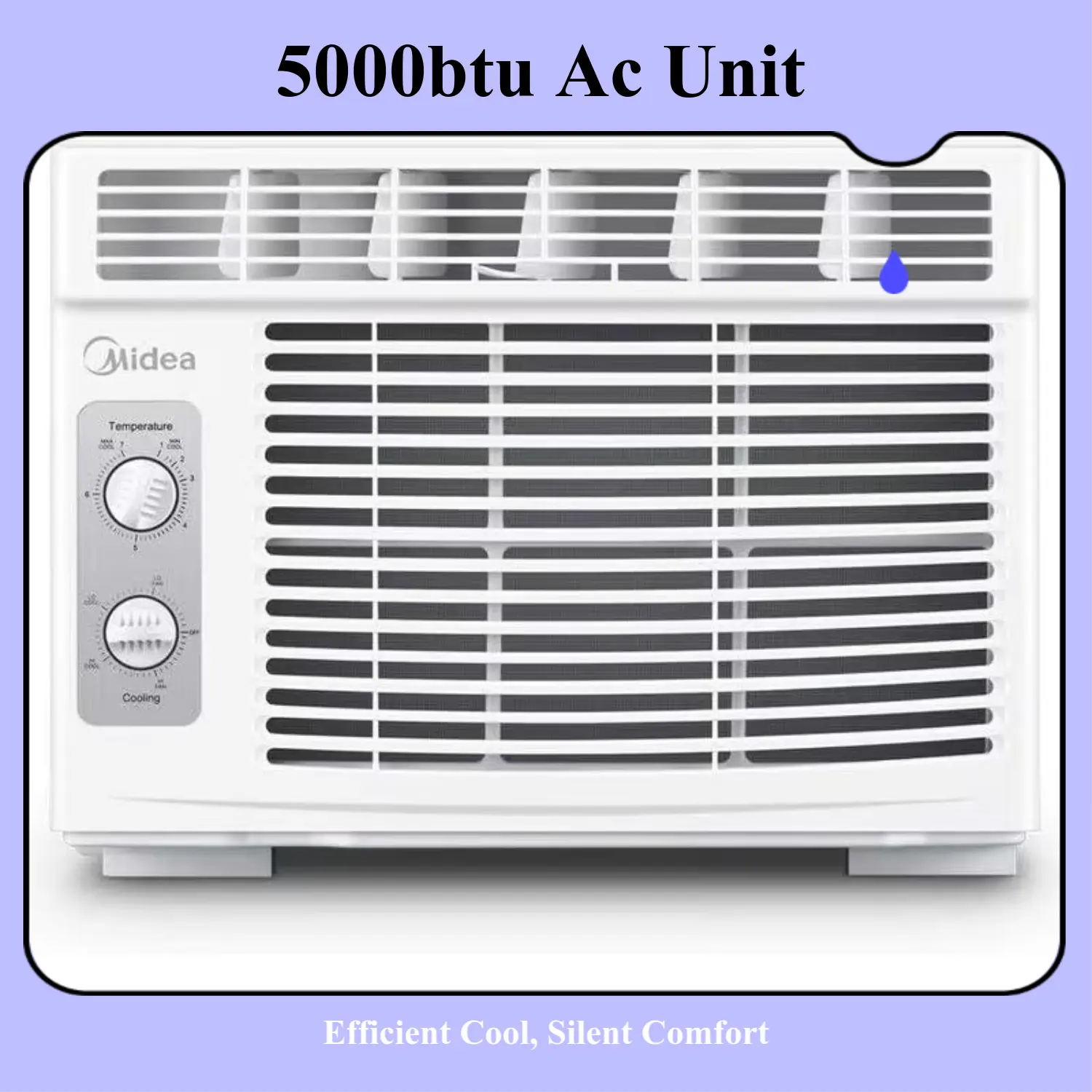 Like New Open Box | Midea 5000 BTU Compact Window Air Conditioner, EasyCool Quiet Cooling for Bedroom Home Office Dorms, Up to 150 Sq Ft, 3 Fan Speeds, Mechanical Controls, Washable Filter, Window Kit Included, White