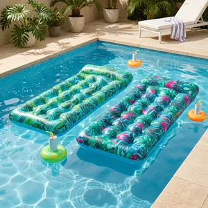 1/2 Pack Inflatable Pool Float Mat, Giant Water Lounge Raft with Headrest for Adults, Comfortable Floating Platform for Summer Fun