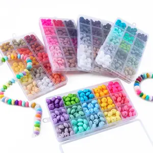240pcs Silicone Flat Beads Set for Necklace Bracelet Making, Multicolor Spacers for Keychain Crafts, Pen Craft Focal Beads, DIY Beads