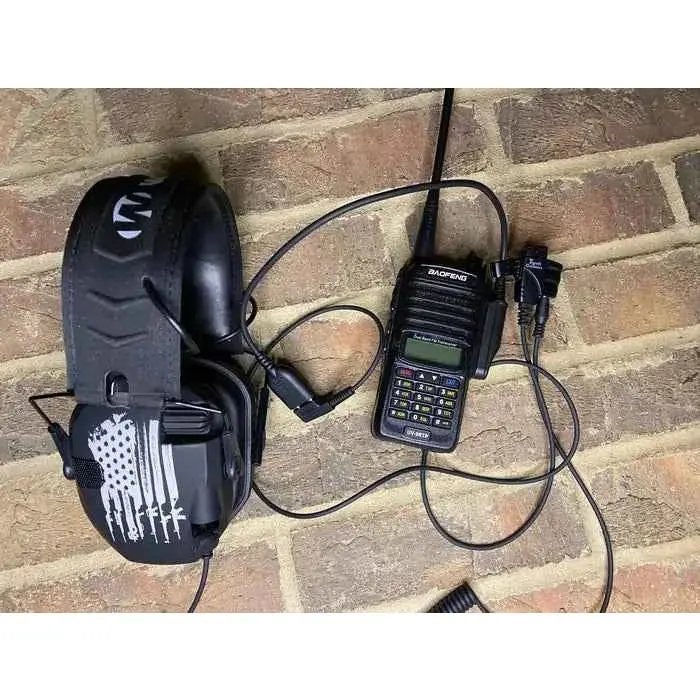 Tigrett Outdoors SMC (Shoot, Move, Communicate) Durable Mobile Audio Adapter Walkie Talkie Radio Cable for Baofeng UV9R, GT-3WP - Connects to Port-Equipped Electronic Earmuffs for Hiking, Survival Use