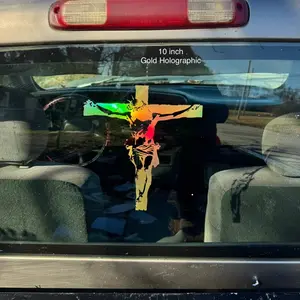 Jesus on Cross Decal Sticker for Car, Trucks, SUV's, Decor 4 Different Sizes, Glass Doors, stickers