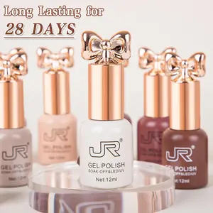 Summervibes JR 10PCS Gel Polish Set, Brown & Red Nude Colors, Long Lasting HEMA & TPO Free Soak Off Gel for DIY Nails