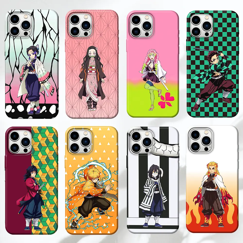 Demon Slayer Characters Phone Case, Kimetsu no Yaiba Japanese Tough Case for lPhone 16 15 14 13 12 17 Air pro max, SS25 Ultra, Gift for Fan, TPU plastic Smartphone Covers