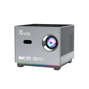 X3 Portable Projector, supports Android 8K decoding, Bluetooth 5.0, Wi‑Fi, 1080p Full HD, short‑throw LCD projector, suitable for home theater, gaming, and movies — compatible with smartphones/tablets/laptops; mini portable projector, portable projector