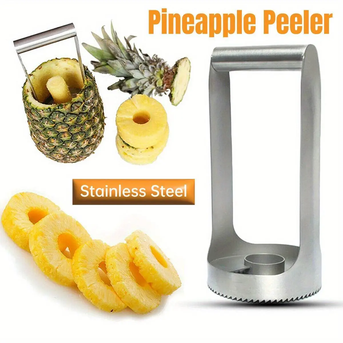 Purchase 1 Unit Of Stainless Steel Pineapple Peeler, Fruit Pitter, Pineapple Knife, Pineapple Cover, Pineapple Slicer, Pineapple Knife, Fruit Cover, Pineapple Peeler, Pineapple Peeling Tool, Kitchen Tool
