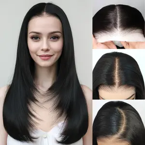 UA Hair Glueless Synthetic Layered Cut Lace Front Wig - 9x7, Pre Plucked, Pre Cut, Straight, Vivid Self Growing, Heat Resistant, Premium Fiber