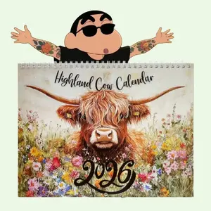 2026 Highland Cattle Calendar - Decorative Cattle Design - Suitable as Christmas and Holiday Gifts - Unique Schedule and Calendar - Ideal for Gift Enthusiasts