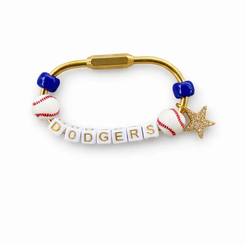 Beaded Bag Charm dodgers baseball