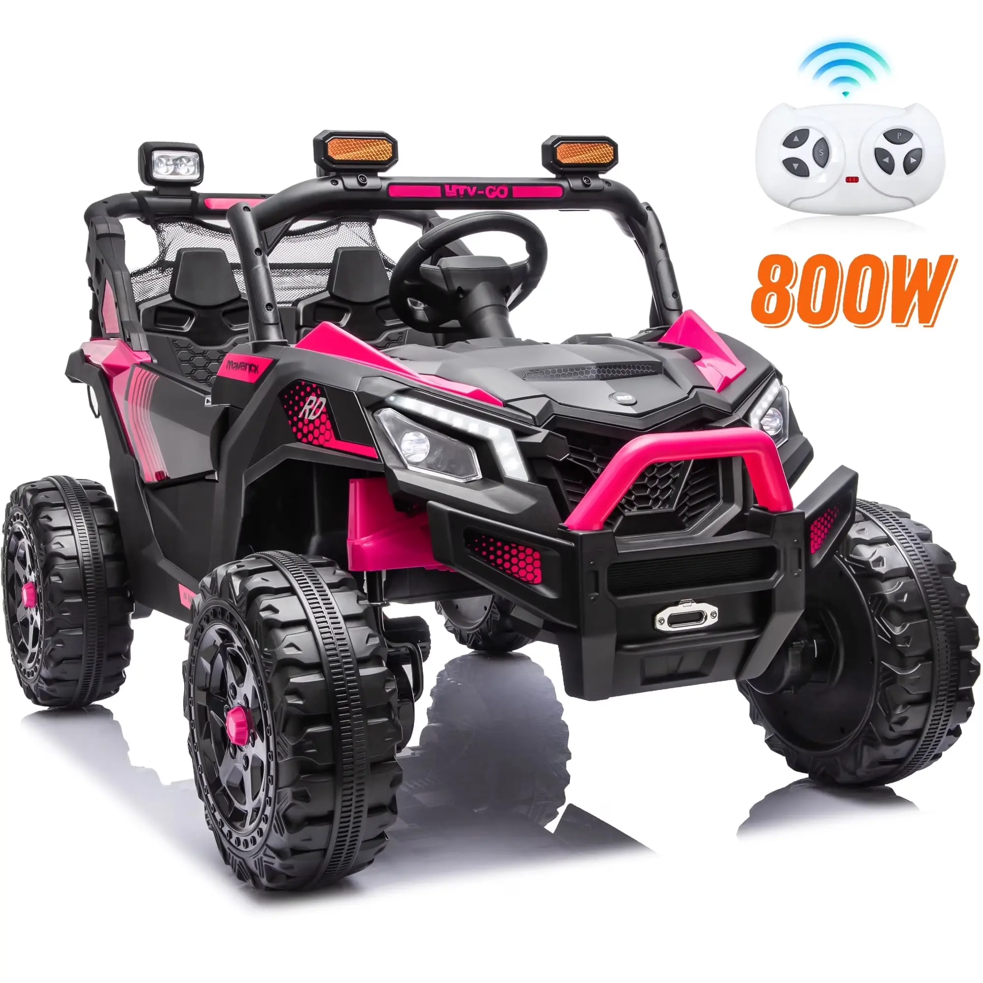JOYRACER 24V 4WD Ride on UTV for Big Kids, 31"Wx48"Lx30"H, 2 Seater Electric Off-Road Truck, 800W Powerful Motor Kids' Vehicles with Remote Control, Spring Suspension, Led Light, Bluetooth Music, Outdoor Toys Gift for Boys and Girls Aged 3-8