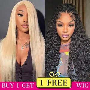 [Combo sale 24"&22"] buy 1 get 2 wig 613 Lace Front Wig Human Hair 180 Density 13x4 Blonde Wig Human Hair 24inch Straight Pre plucked for Women 613 HD Lace Frontal Wig