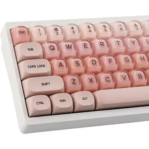 PBT Keycaps MOA Profile Liquid Foundation Cute Keycaps 132  Semi-Translucent Matte Crystalsi Keycap Set for Cherry MX  Switches Mechanical Keyboard