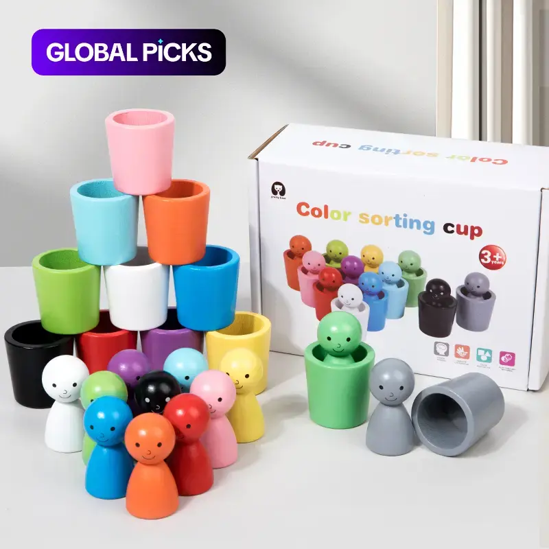 Colorful Stacking Cup Toy Set, 1 Set Mini Cute Stacking Game Educational Toys for Color Recognition, Creative Stacking Toys for Birthday or Valentine's Day Gift #GLOBAL PICKS