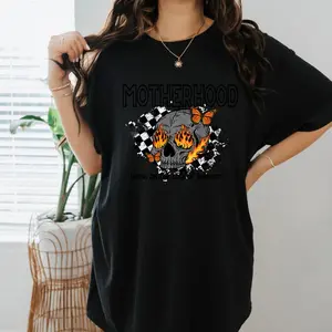 motherhood on the edge of insanity shirt Cotton Top Comfort