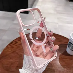 Baby Pink Case Magnetic Phone Case Is Suitable For IPhone 17Pro Max/16/15/14Plus/13/12 Pro/11/XS Max/17Air. It Features A Fashionable And  Pattern Design. The Transparent Case Comes In Multiple Colors And Classic Shockproof Mixed Transparent Phone Case