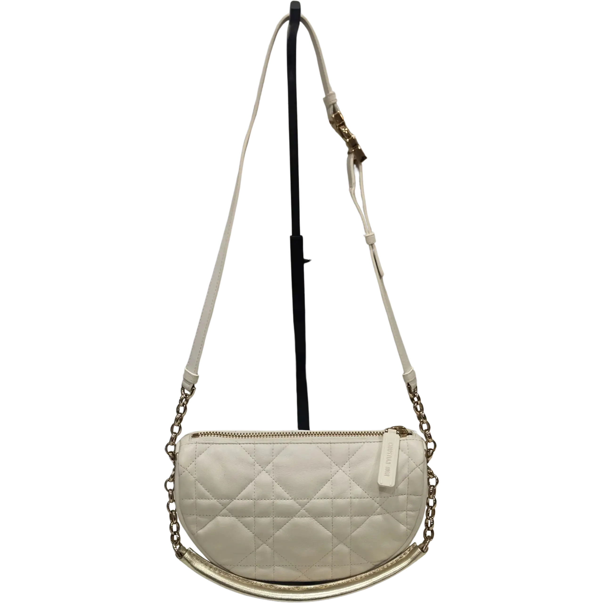 Pre-owned Dior Lambskin Crossbody Bags Christian White Vibe Hobo Luxury Crossbody Bag, 2021 Style L1093, Luxury Crossbody Bags