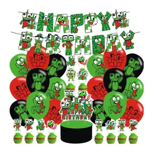 Unspeakable Birthday Party Decorations – Banner, Cake Topper, 12 Cupcake Toppers, 18 Balloons for Kids Gaming Theme Party Supplies