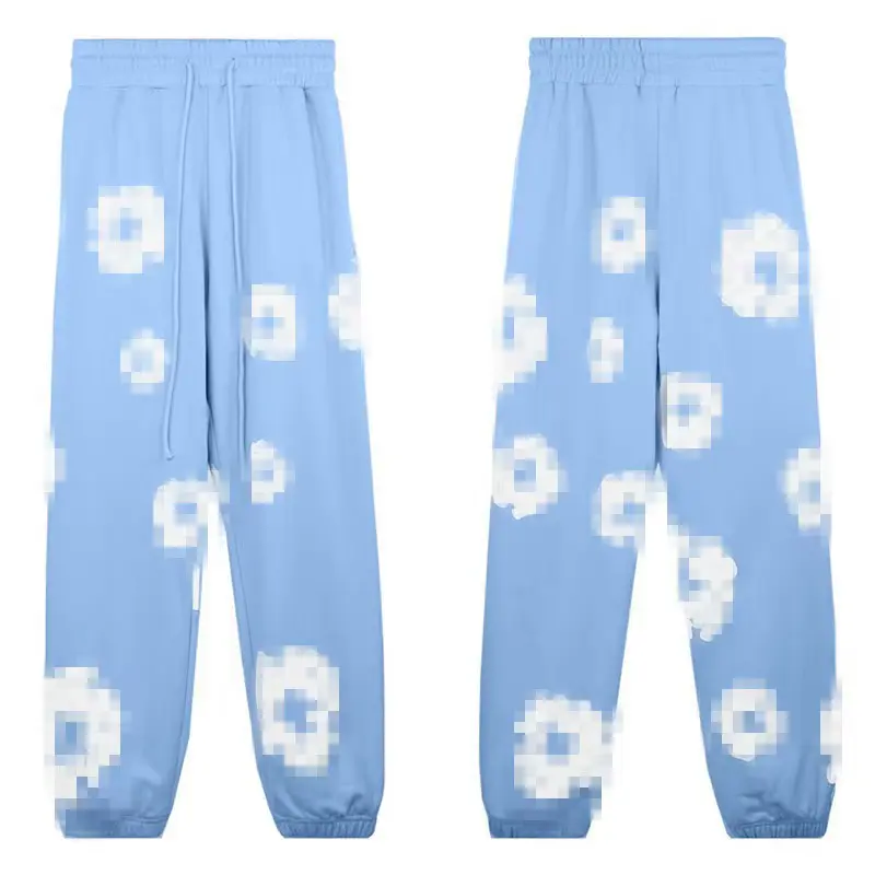 Misty blue pants (white floral wreath)