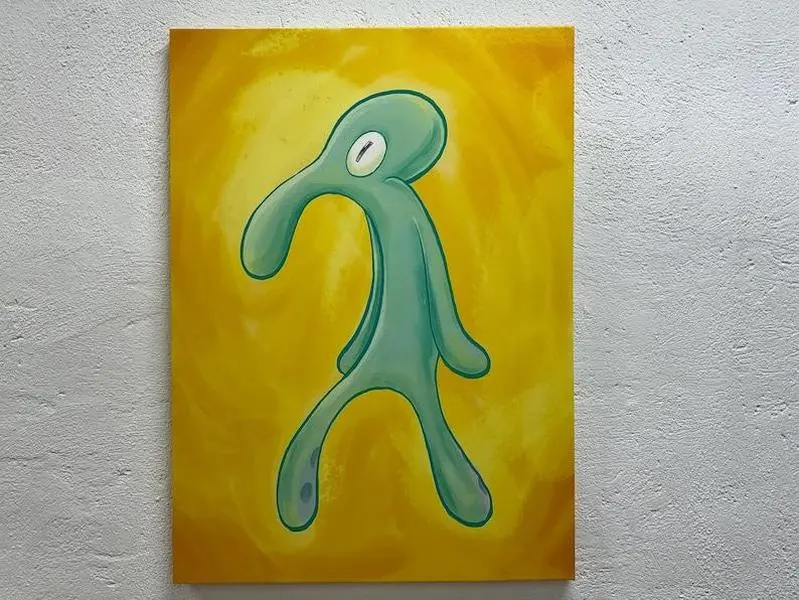 Bold and Brash Squidward Canvas Art: Modern Home Decor Art Poster