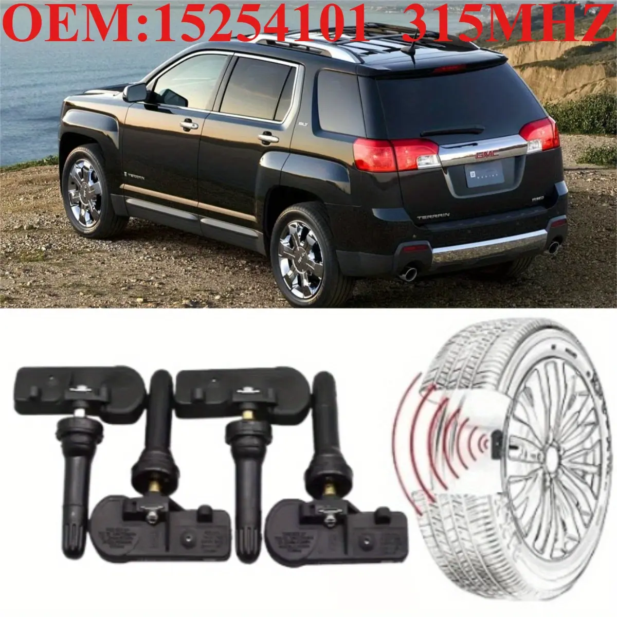 1pcs/4Pcs OEM 15254101 315MHZ TPMS/Tire Pressure Sensor, Tpms Sensor Replacement, For: GMC(ACADIA, CANYON, SAVANA, SIERRA, TERRAIN, YUKON), Chevrolet(EXPRESS, HHR, IMPALA, SILVERADO, SUBURBAN, TAHOE), Pontiac(G3/5/6/8), Saab(9-4X, 9-5)