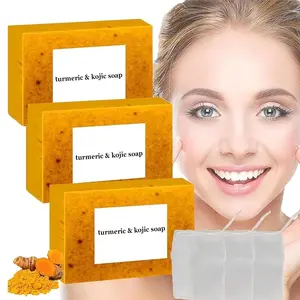 Kojic Acid Turmeric Soap Bar Dark Spots for Face & Body, Deep Cleansing, Gentle Soap Sensitive Skin Formula, All Skin Types
