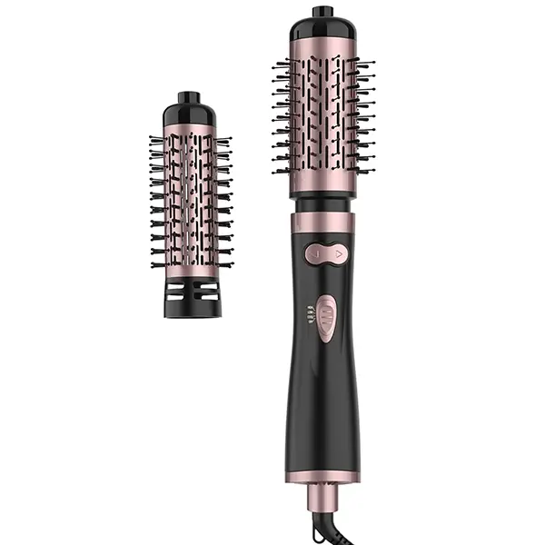 ANWA Rotating Hair Dryer Brush, 4-in-1 Hot Air Styler and Rotating Brush, Rotating Blow Dryer Brush with 2 Detachable Brushes(1.5"& 2"), Black