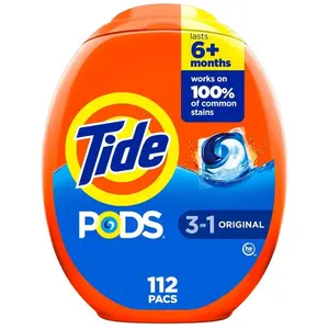 3 in 1 Original Scent Liquid Laundry Detergent Pods, 112-Count