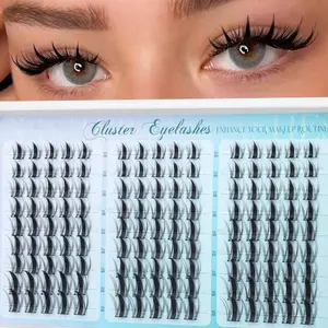 Natural Fluttering Eyelash Clusters, Anime Style Lashes, C Curl Individual Lash Extensions, DIY Home Application, 135 Pieces Set, Cosmetic, Wispy Eyelash Clusters, Diy Volume Eyelashes, Cluster False Eyelashes