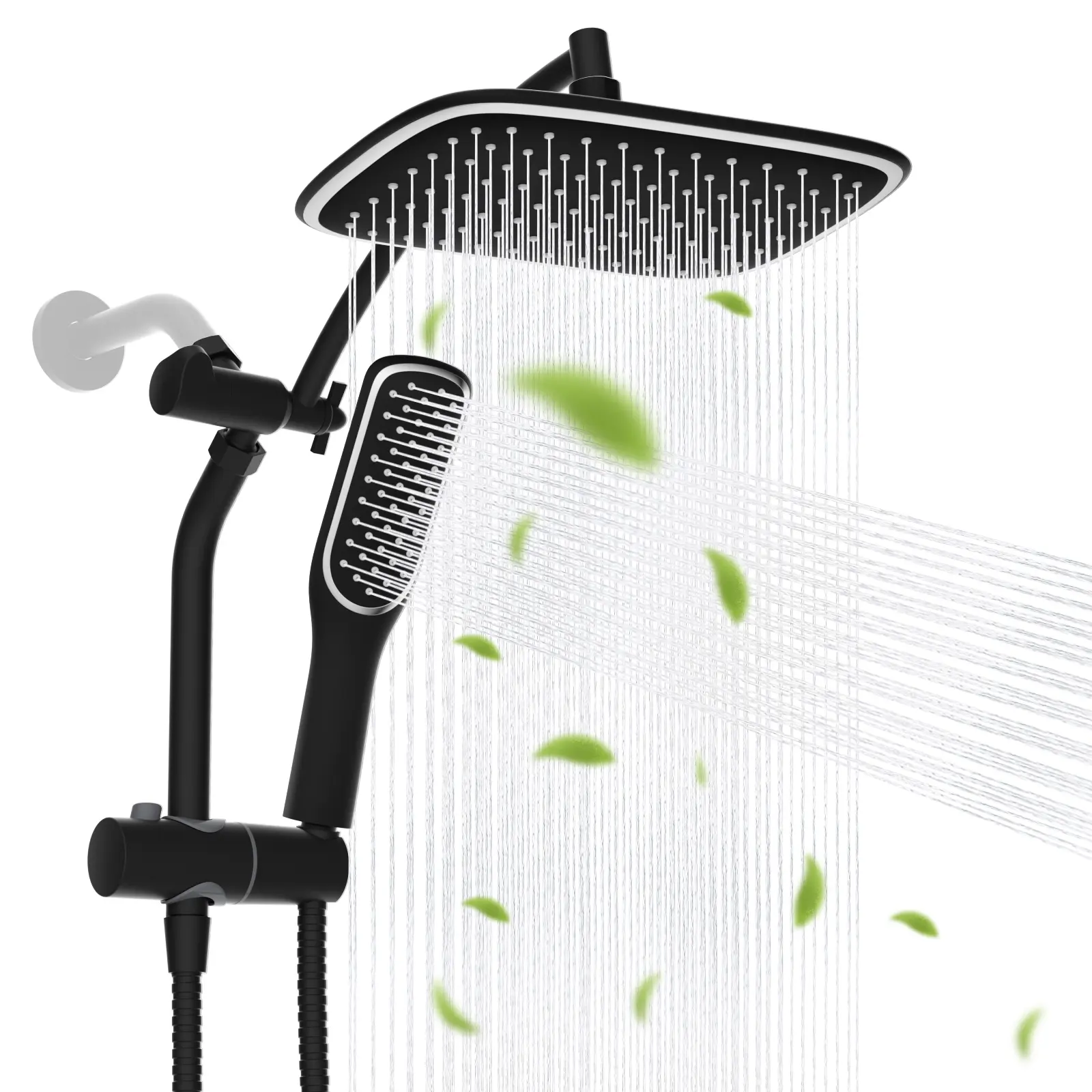 Rain Shower Head with Handheld Spray Combo, High Pressure Rainfall Shower Head, Height Adjustable Dual Shower Head, Luxury Waterfall Showerhead Bathroom,home essentials