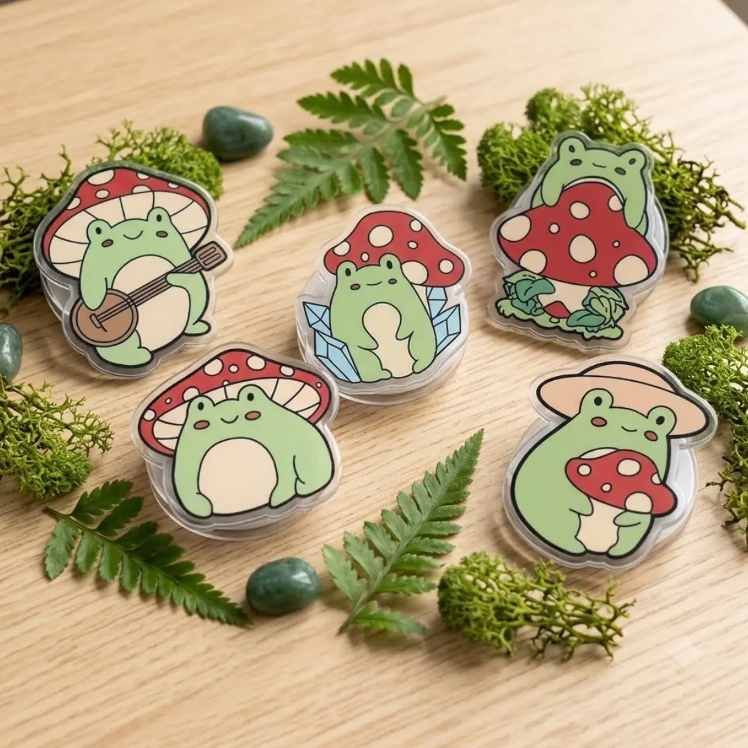 [MAGNETIC] Cute Frog Mushroom MagSafe Phone Grip Aesthetic Magnetic Stand Holder Durable Tech Accessory For Smartphones