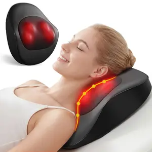 Heated Shiatsu Neck Massager Pillow | 3-Speed Vibration & Deep Kneading for Pain Relief