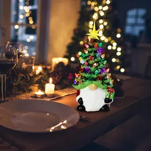 OMG This Christmas Gnome Night Light with Colorful LED Tree & Star Must-Have Holiday Decor for Your Home Festive Gnome Design Gift Ornaments