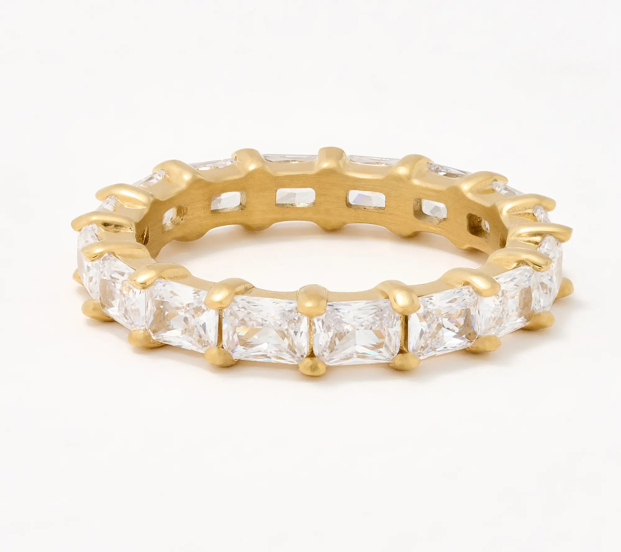 Steel by Diamonique Radiant Cut Eternity Band Ring