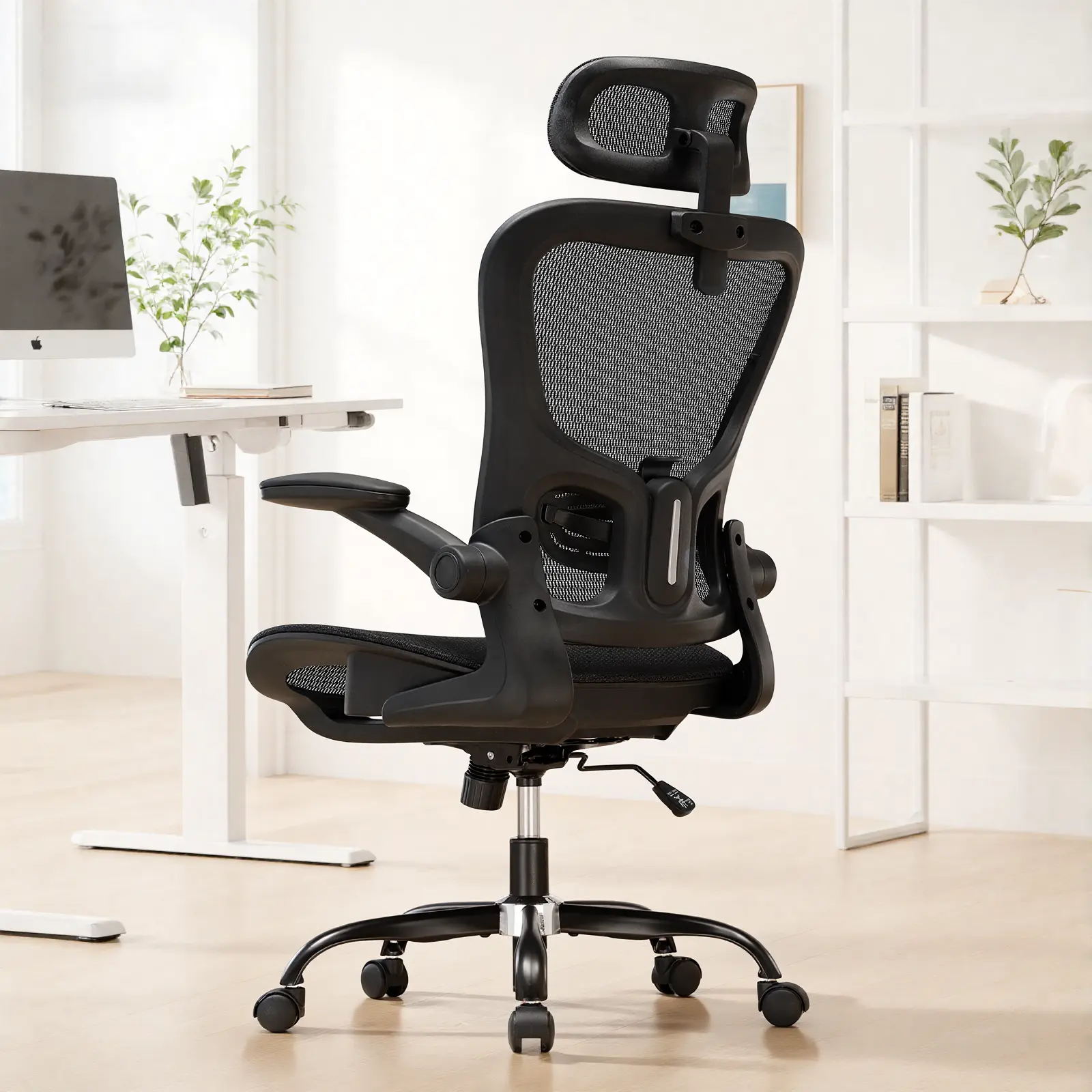 GTPLAYER Office Chair, Home Ergonomic Desk Chair with High Back Mesh, Mesh Office Computer Desk Chairs with Adjustable Lumbar Support, Rolling Work Swivel Task Chairs with 3D Armrests and Headrest