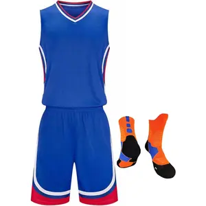 Boys Girls Basketball Jersey Shirt and Shorts with Matching Basketball Socks