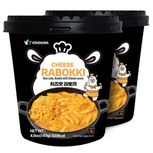 KINIKORA Premium Instant Rabokki Cup - (Cheese Flavor, Pack of 2) Korean Ramen & Tteokbokki | Quick & Easy, Authentic Street Food