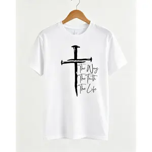 "Love Like Jesus" Geometric Unisex Graphic Tee, Crew Neck Polyester, Casual Golf Gift T-Shirt