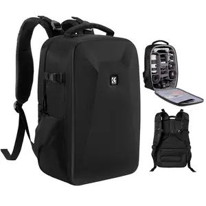 【K&F CONCEPT】Camera Backpack,Hardshell Photography DSLR Camera Bag with 15-15.6 Inch Laptop Compartment Waterproof Hard Shell Camera Case Compatible with Canon/Nikon/Sony/DJI Mavic Drone