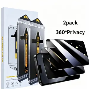 2Pcs Anti Spy 360° Privacy  Glass Screen Protector for iPhone 11/12/13/14/15/16/16e Plus/Air/Pro/Pro Max Smartphone Full Coverage