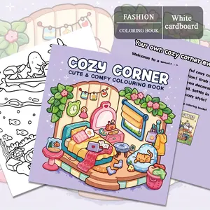 1pc Cute and Cozy Corner Coloring Book for Adults, made with high-quality coloring paper, full of details of a little house and cat. A relaxing and creative book for adults, perfect for artistic creation and leisure. A perfect Christmas gift.