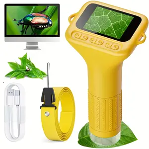 Handheld Digital Microscope for Kids and Adults, IPS Screen with 8 Adjustable LED Lights, Perfect for Birthdays and Christmas Gifts, LCD Digital Microscope