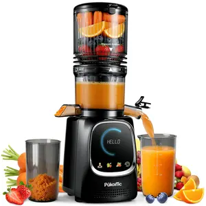 SUSTEAS 5.3" Extra Large Cold Press Juicer – Whole Fruits & Greens Go In, No Cutting Required – Higher Nutrients, More Juice, Less Waste