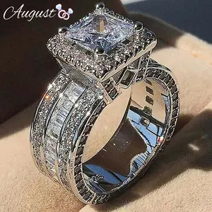 Women's engagement ring cubic zirconia promises eternity perfect wedding ring suitable for wife with exquisite packaging