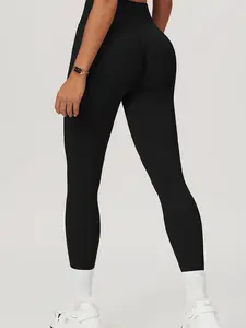 Women's Solid High Waist Sports Leggings, Sporty Comfy Breathable Skinny Pants for Yoga Gym Workout Running Cycling, Ladies Sportswear for All Seasons, Stretchy Soft Leggings, Womenswear