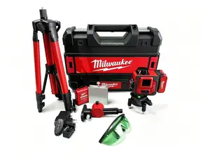 Milwaukee Green 360° 3-Plane Laser Level Kit with M12 REDLITHIUM 4.0 Ah Battery, Charger and Carrying Case, For Leveling and Alignment in Construction and Interior Layout, Cordless Self-Leveling Laser Tool