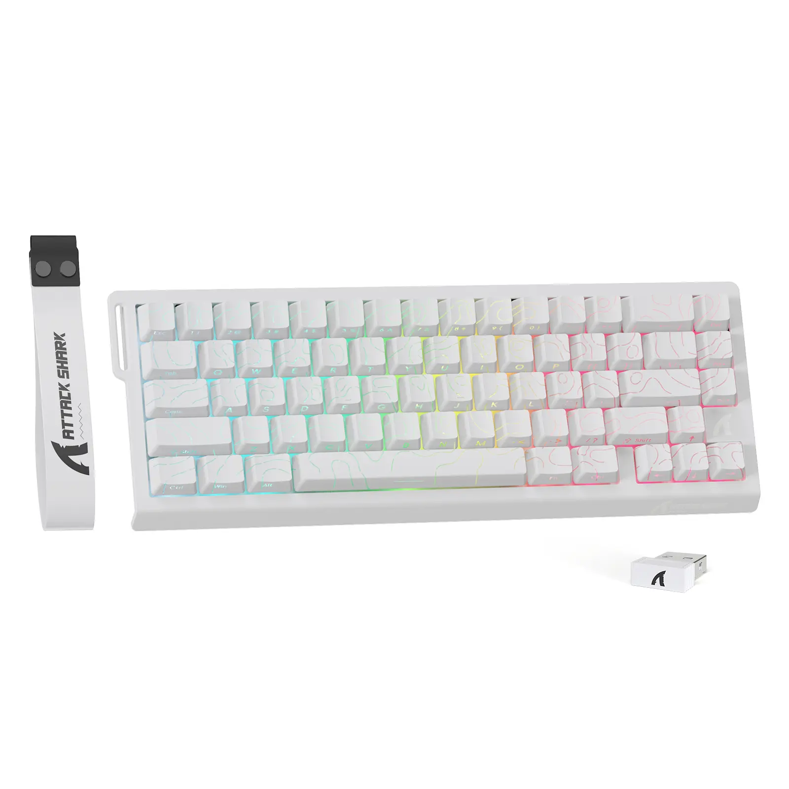 ATTACK SHARK X68 PRO HE Wireless Gaming Keyboard, Rapid Trigger, Adjustable Actuation, 8K Polling Rate, Hall Effect Magnetic Switch, Hot-Swap, RGB Backlit, BT/2.4GHz/Wired Connectivity, for FPS Games creamy  Keyboard rechargeable  Keyboard
