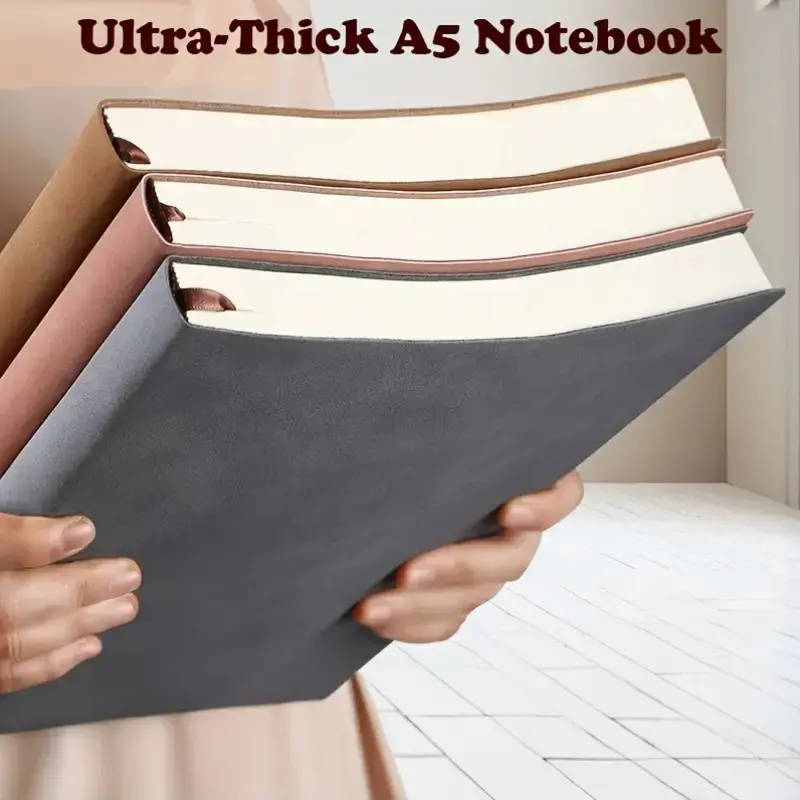 Christmas Gift Soft Leather Synthetic Notebook - Personalized, Square Rule, With Soft Cover And Bookmark, Extra Thick Diary For Business Meetings And Academic Use, Back To School