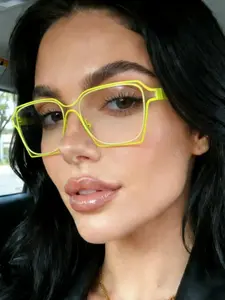 New High-Quality Metal Frame Rectangular Fashion Glasses, Trendy Color Block Design, Unisex Elegant Daily Wear Decorative Eyewear, Metal Frame Eyeglasses, Rectangle Frame