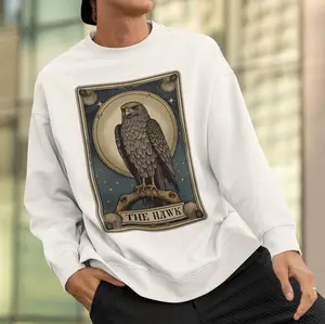 Hawk Sweatshirt, The Hawk Tarot Card Sweatshirt, Hawk Lover Gifts Birds Of Prey