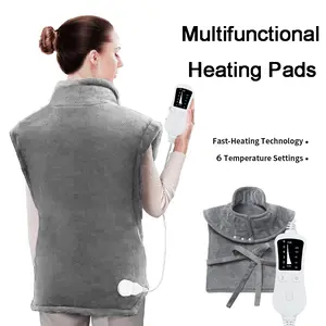Extra Large Neck Shoulder Back Heating Pad for Pain Relief - Fast Heating with 6 Settings & Auto-Off - Portable Wearable for Women Men Mom Dad - Ideal Christmas Gift - Multifunctional Blanket